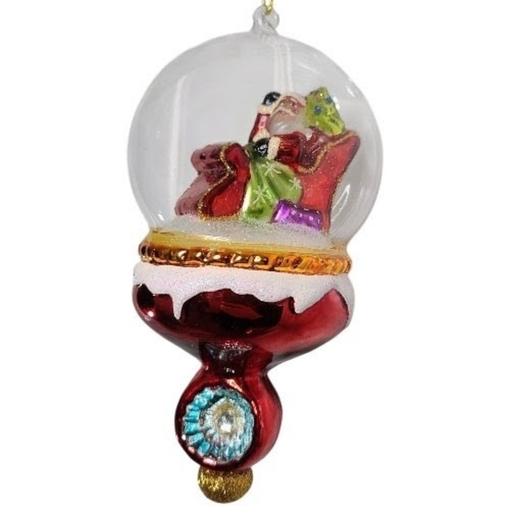 Vintage Santa Claus Large Blown Glass Ornament